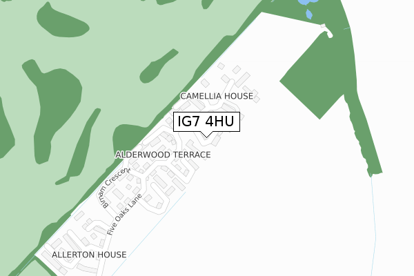 IG7 4HU map - large scale - OS Open Zoomstack (Ordnance Survey)