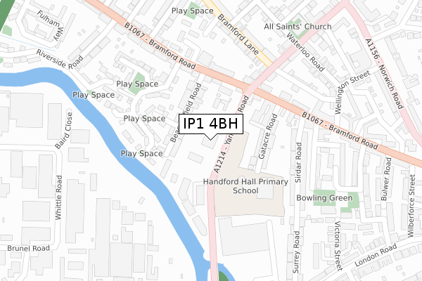 IP1 4BH map - large scale - OS Open Zoomstack (Ordnance Survey) IP1 4BH map - large scale - OS Open Zoomstack (Ordnance Survey)