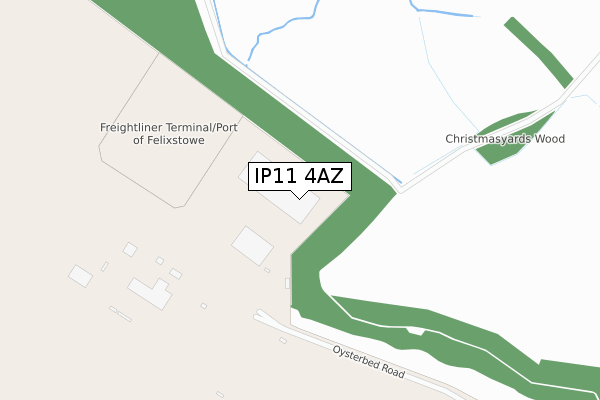 IP11 4AZ map - large scale - OS Open Zoomstack (Ordnance Survey)