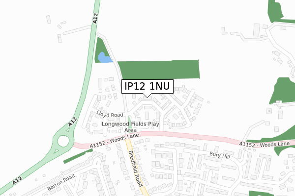 IP12 1NU map - large scale - OS Open Zoomstack (Ordnance Survey) IP12 1NU map - large scale - OS Open Zoomstack (Ordnance Survey)