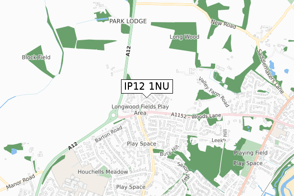 IP12 1NU map - small scale - OS Open Zoomstack (Ordnance Survey) IP12 1NU map - small scale - OS Open Zoomstack (Ordnance Survey)