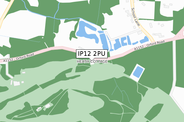 IP12 2PU map - large scale - OS Open Zoomstack (Ordnance Survey)