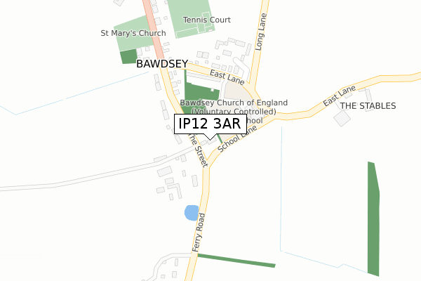 IP12 3AR map - large scale - OS Open Zoomstack (Ordnance Survey)