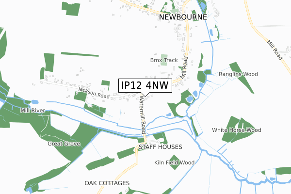 IP12 4NW map - small scale - OS Open Zoomstack (Ordnance Survey) IP12 4NW map - small scale - OS Open Zoomstack (Ordnance Survey)