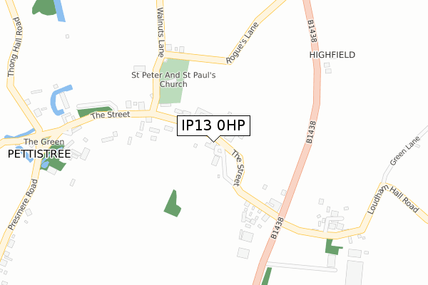 IP13 0HP map - large scale - OS Open Zoomstack (Ordnance Survey)