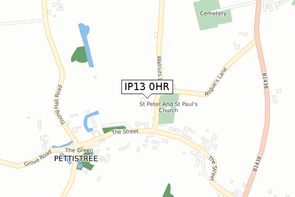 IP13 0HR map - large scale - OS Open Zoomstack (Ordnance Survey)