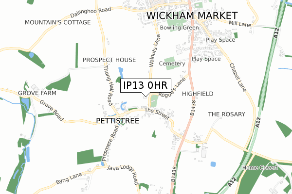 IP13 0HR map - small scale - OS Open Zoomstack (Ordnance Survey)