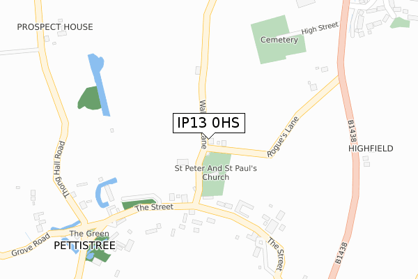 IP13 0HS map - large scale - OS Open Zoomstack (Ordnance Survey) IP13 0HS map - large scale - OS Open Zoomstack (Ordnance Survey)