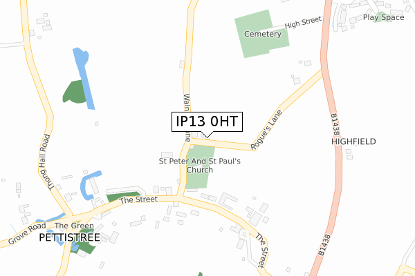 IP13 0HT map - large scale - OS Open Zoomstack (Ordnance Survey)