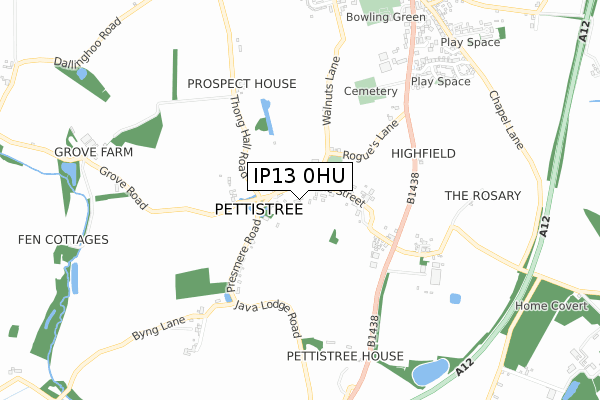 IP13 0HU map - small scale - OS Open Zoomstack (Ordnance Survey)