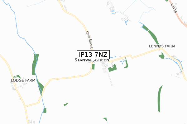 IP13 7NZ map - small scale - OS Open Zoomstack (Ordnance Survey)