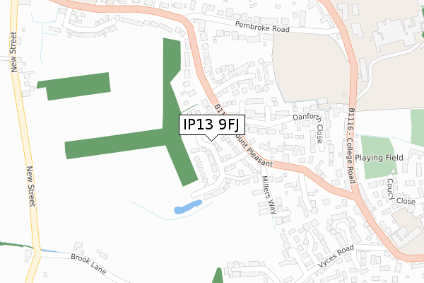 IP13 9FJ map - large scale - OS Open Zoomstack (Ordnance Survey)