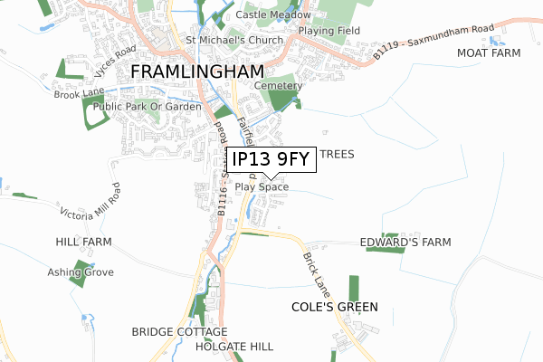 IP13 9FY map - small scale - OS Open Zoomstack (Ordnance Survey) IP13 9FY map - small scale - OS Open Zoomstack (Ordnance Survey)