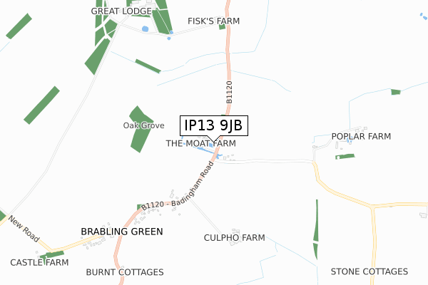 IP13 9JB map - small scale - OS Open Zoomstack (Ordnance Survey)