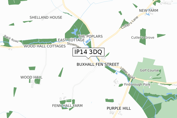 IP14 3DQ map - small scale - OS Open Zoomstack (Ordnance Survey)