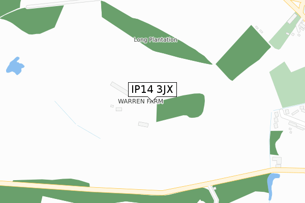 IP14 3JX map - large scale - OS Open Zoomstack (Ordnance Survey)