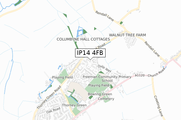 IP14 4FB map - small scale - OS Open Zoomstack (Ordnance Survey)