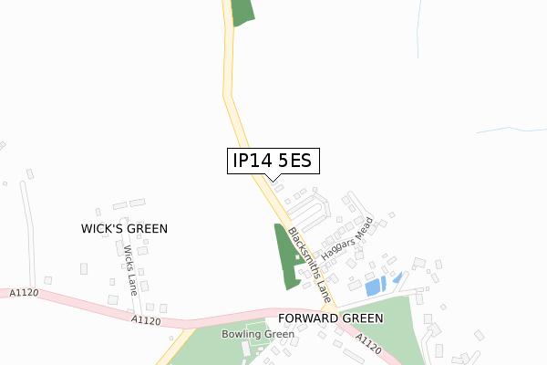 IP14 5ES map - large scale - OS Open Zoomstack (Ordnance Survey)