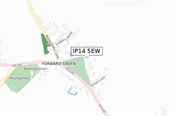 IP14 5EW map - large scale - OS Open Zoomstack (Ordnance Survey)