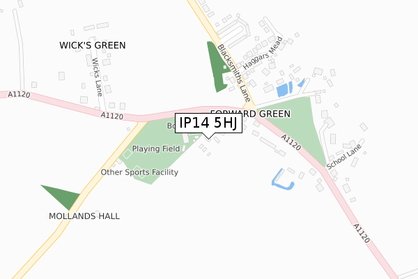 IP14 5HJ map - large scale - OS Open Zoomstack (Ordnance Survey) IP14 5HJ map - large scale - OS Open Zoomstack (Ordnance Survey)