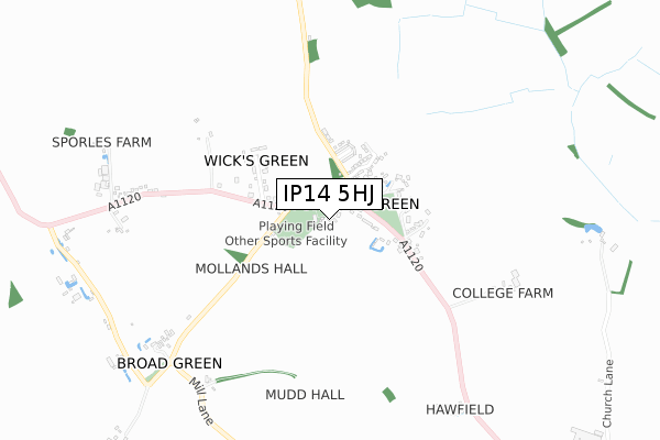 IP14 5HJ map - small scale - OS Open Zoomstack (Ordnance Survey) IP14 5HJ map - small scale - OS Open Zoomstack (Ordnance Survey)