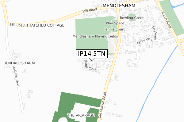 IP14 5TN map - large scale - OS Open Zoomstack (Ordnance Survey) IP14 5TN map - large scale - OS Open Zoomstack (Ordnance Survey)