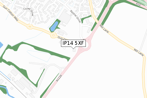 IP14 5XF map - large scale - OS Open Zoomstack (Ordnance Survey)