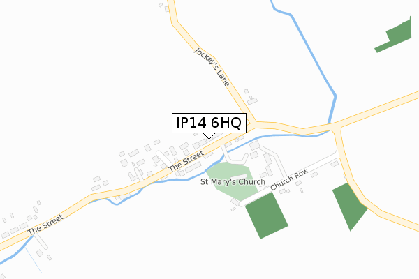 IP14 6HQ map - large scale - OS Open Zoomstack (Ordnance Survey)