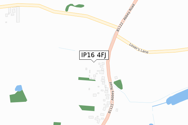 IP16 4FJ map - large scale - OS Open Zoomstack (Ordnance Survey)