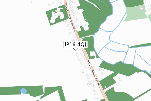 IP16 4QJ map - large scale - OS Open Zoomstack (Ordnance Survey)