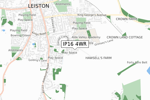 IP16 4WR map - small scale - OS Open Zoomstack (Ordnance Survey)