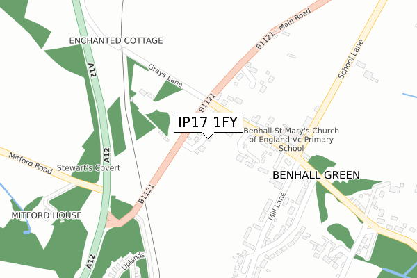 IP17 1FY map - large scale - OS Open Zoomstack (Ordnance Survey)