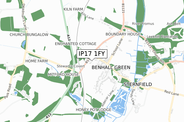 IP17 1FY map - small scale - OS Open Zoomstack (Ordnance Survey)