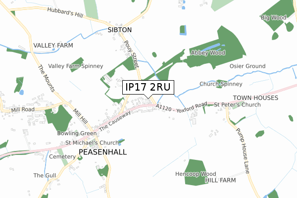 IP17 2RU map - small scale - OS Open Zoomstack (Ordnance Survey)