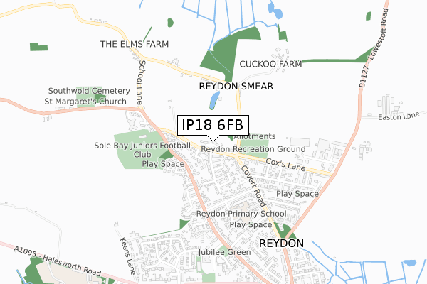 IP18 6FB map - small scale - OS Open Zoomstack (Ordnance Survey)