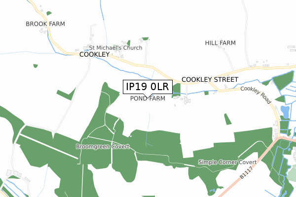 IP19 0LR map - small scale - OS Open Zoomstack (Ordnance Survey)