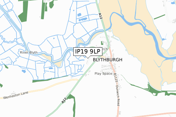 IP19 9LP map - small scale - OS Open Zoomstack (Ordnance Survey)