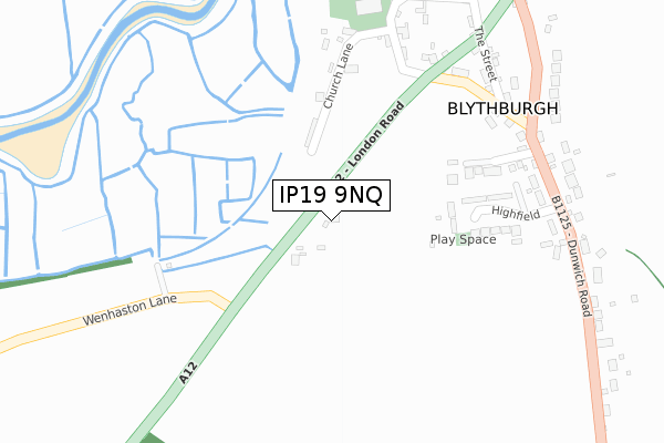 IP19 9NQ map - large scale - OS Open Zoomstack (Ordnance Survey)