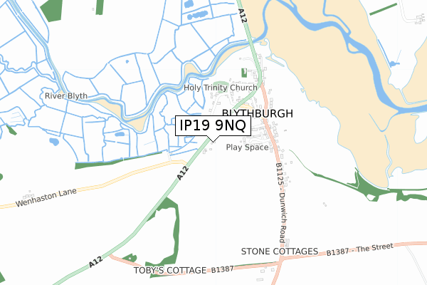 IP19 9NQ map - small scale - OS Open Zoomstack (Ordnance Survey)