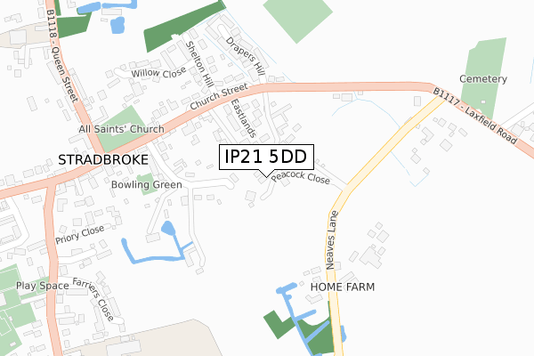 IP21 5DD map - large scale - OS Open Zoomstack (Ordnance Survey)