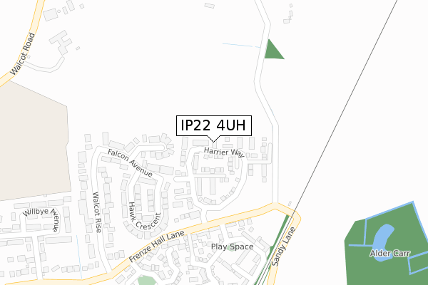 IP22 4UH map - large scale - OS Open Zoomstack (Ordnance Survey)