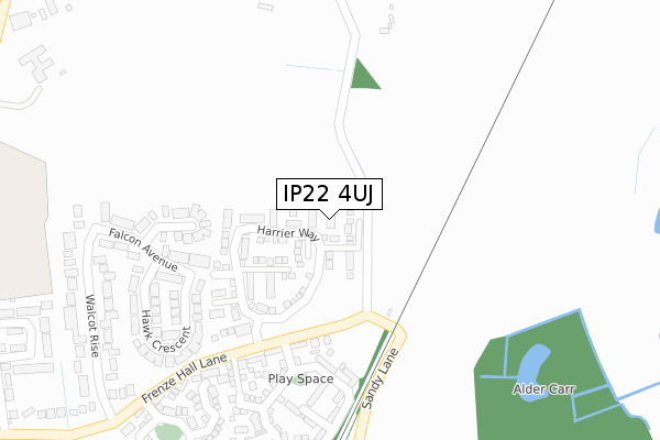 IP22 4UJ map - large scale - OS Open Zoomstack (Ordnance Survey)