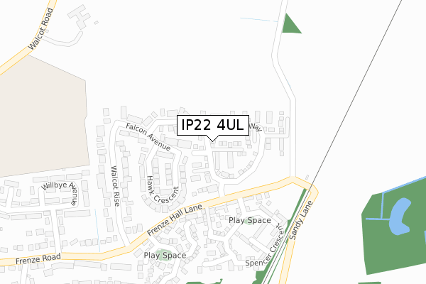 IP22 4UL map - large scale - OS Open Zoomstack (Ordnance Survey)