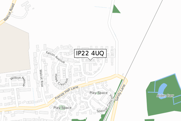 IP22 4UQ map - large scale - OS Open Zoomstack (Ordnance Survey)