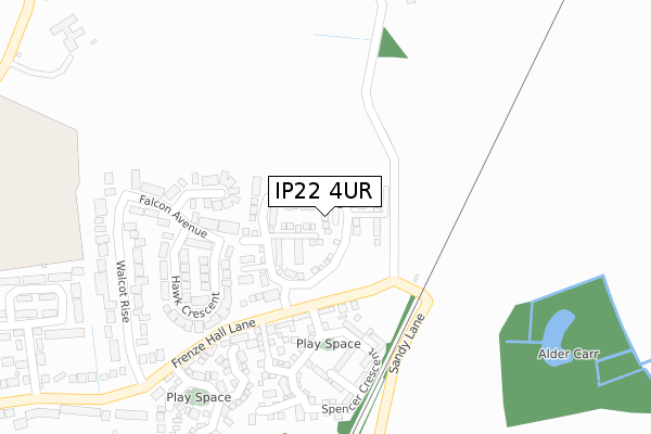 IP22 4UR map - large scale - OS Open Zoomstack (Ordnance Survey)