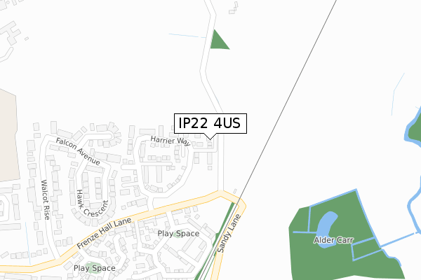 IP22 4US map - large scale - OS Open Zoomstack (Ordnance Survey)