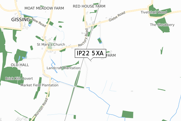 IP22 5XA map - small scale - OS Open Zoomstack (Ordnance Survey) IP22 5XA map - small scale - OS Open Zoomstack (Ordnance Survey)
