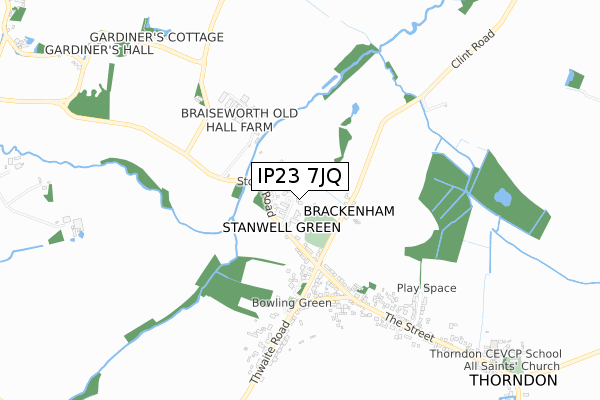 IP23 7JQ map - small scale - OS Open Zoomstack (Ordnance Survey) IP23 7JQ map - small scale - OS Open Zoomstack (Ordnance Survey)