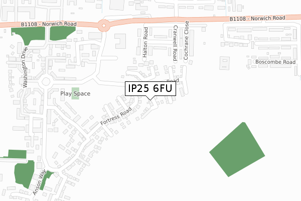 IP25 6FU map - large scale - OS Open Zoomstack (Ordnance Survey)