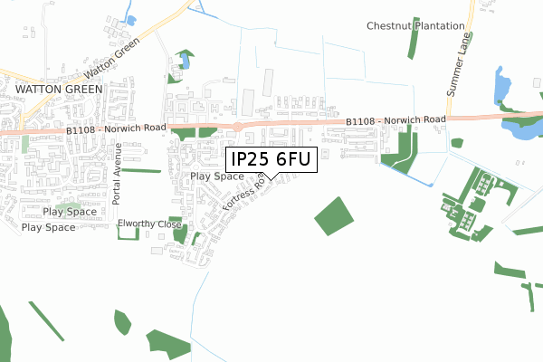IP25 6FU map - small scale - OS Open Zoomstack (Ordnance Survey)
